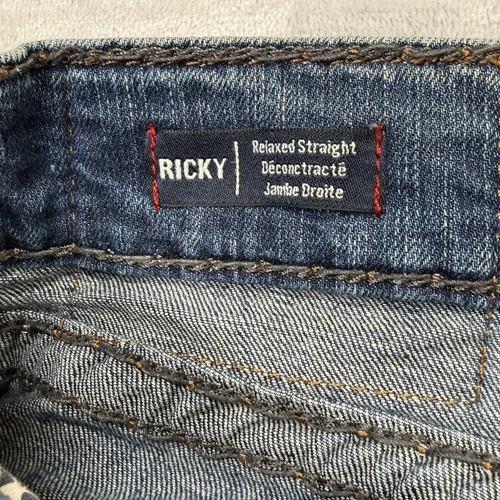 True Religion Ricky Relaxed Straight Jeans‎ Mens 38 Distressed Flap Pocket